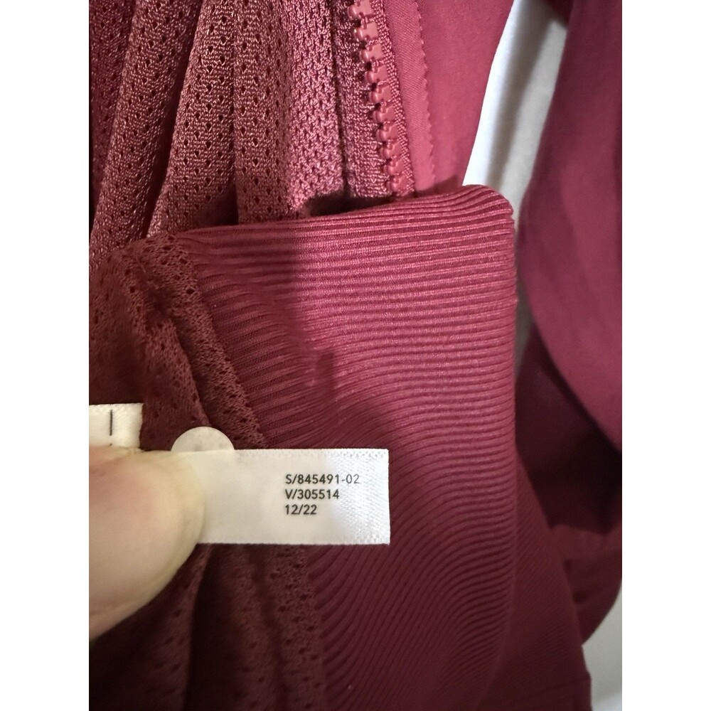 Athleta Cranberry Red Brooklyn Bomber Full Zip Jacket Size L Athleisure Active - Picture 11 of 11